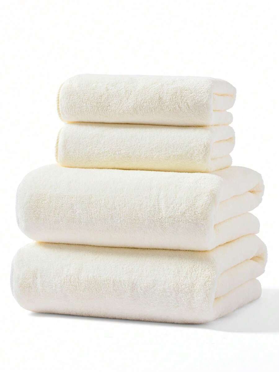 SHEIN Basic living 珊瑚色纯色柔软吸水速干毛巾，适合家用，情侣款可用于擦头、擦手、洗脸和沐浴。家居浴室装饰，返校季，美容院/家庭浴室必备。