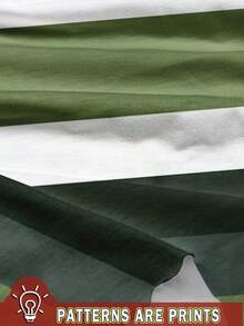 SHEIN LUNE Women's Casual Striped Color-Block Pattern Round Neck Midi Dress, ,Summer Dresses For Women Chic Dress