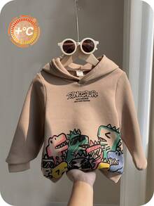 1 件男女通用儿童休闲宽松卡通涂鸦图案连帽运动衫，适合春季、夏季、秋季、冬季、日常穿着、室内、户外、学校、运动、节日、万圣节、圣诞节、返校