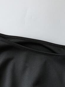 EMERY ROSE Halloween Vintage Floral & Leopard Skull Print Plus Size Off Shoulder Long Sleeve T-Shirt Fall Clothes - Black - View 4