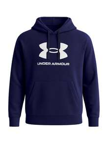 Under Armour RIVAL FLEECE LOGO HOODIE - MidnightNavy/White-410 - View 1