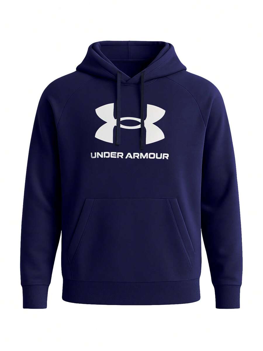 Under Armour RIVAL FLEECE LOGO HOODIE - MidnightNavy/White-410 - View 1