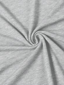 EMERY ROSE Women V-Neck T-Shirt | Polyester Knit Fabric | Lightweight & Breathable | Casual | For All Seasons - Light Grey - View 3