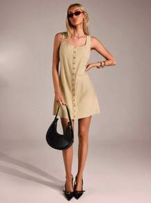 Avantive Spring&Summer Women Romantic/Prom/Formal/Birthday/90s Clothes/Business Casual Woman/Elegant/Western Wear/Going Out/Fashion/Casual/Y2k Clothes/Club/Office /Cocktail/Vintage/Bodycon/Rave Outfits Festival/Funny/Classy/Old Money/Streetwear/Vacation Outfits/Country Concert Outfit/Work Clothes /Modest/Spring Break/Bachelorette Outfits/Concert/Baddie/Basic/Graduation/A Line/1960s Outfit/Sage Green Dress/ Coachell Green Mini Dress - Apricot - View 3