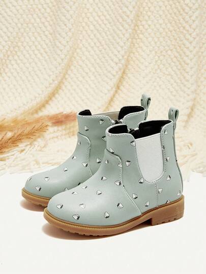 Cozy Pixies 1 par de botas Chelsea planas para niñas con estampado de fresa, cómodas y duraderas, de estilo campestre, para otoño/invierno