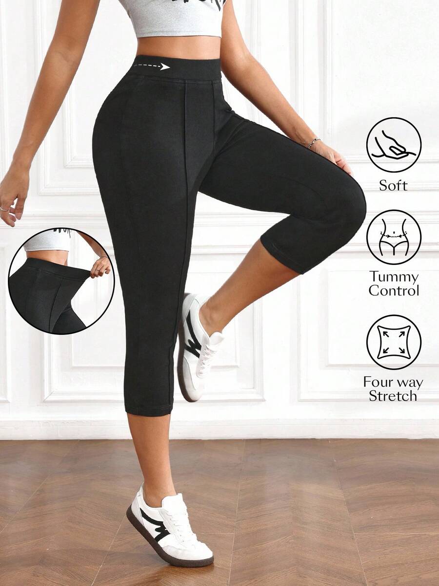 Flexra Women's Casual Versatile Solid Color Slim Fit Jeans - Black and White - View 1