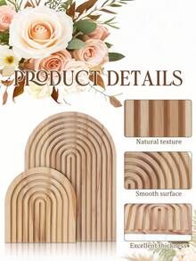 لوح تقطيع خشبي زخرفي بشكل قوس ، لوح تقديم خشبي بطراز بوهيمي، صينية خدمة زخرفية مناسبة لديكور مطبخ المنزل - بني - مشاهدة 4