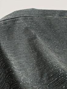 Easelle 时尚水洗水钻装饰阔腿牛仔裤 - 藍色 - 查看 3