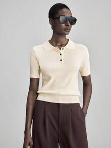 Ontre 2025 秋季女士 Polo 领针织短袖毛衣，商务休闲日常穿着，适合婚礼宾客、度假、城市通勤、办公室着装