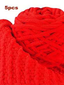 1/2/3/5 Rolls, Approx 90-100g/Pc Ice Bar Braided Single Strand Chunky Yarn For DIY Scarf, Bag, Slippers, Dolls, Blankets, Cushions, Plush Toys (Random Color)