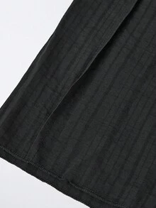 Maija Kids Maija Kids 年轻女孩百搭宽松阔腿荷叶边腰带时尚休闲裤，百搭纯色长裤，适合居家、返校、度假、夏季 - 黑色 - 查看 4