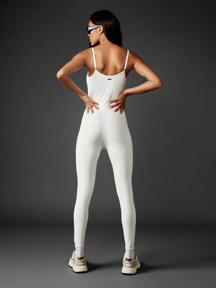 Missguided x Playboy Full Length White Jumpsuit With Spaghetti Straps