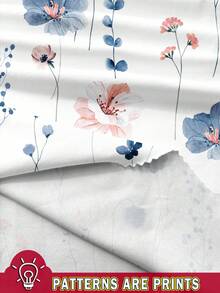 EMERY ROSE Plus Size Casual Ditsy Floral Loose Fit Pleated Wide Strap Camisole And Tank Top, Suitable For Spring/Summer Suitable For Going Out - Multicolor - View 3