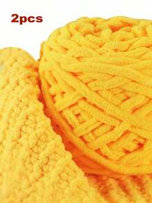 1/2/3/5 Rolls, Approx 90-100g/Pc Ice Bar Braided Single Strand Chunky Yarn For DIY Scarf, Bag, Slippers, Dolls, Blankets, Cushions, Plush Toys (Random Color)