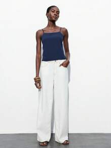 Maija Adjustable Spaghetti Strap Backless Bow Tie Camisole Top For Women, Elegant For Carnival, Party, Valentine's Day, Back To School, Music Festival, Formal Social, Commute, Spring/Summer St Patrick's Day Women Easter Summer Easter Women Party Top Beach Summer Holiday Beach Vacation Summer Going Out Graduation - Navy Blue - View 3