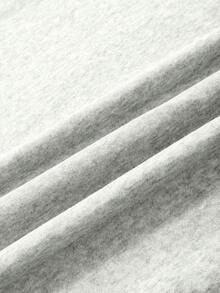 Flirla 时尚卡通兔子印花休闲连帽卫衣女款，秋冬必备单品，也是圣诞礼物 - 淺灰色 - 查看 3