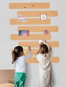 5 件/批带图钉的公告栏条，自粘式公告板条，用于墙壁毡钉板粘贴，用于返回学校 - 深灰色 - 查看 7