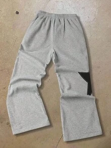 Manfinity EMRG بنطلون رياضي كاجوال للرجال بجيب على شكل نجمة خماسية الأضلاع وسحاب