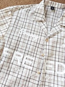 SWAVVY Men's Plaid Long Sleeve 2 In 1 Shirt, Suitable For Autumn, For Fall, Couple Things - Blue and White - View 2