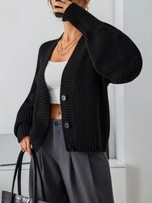 Women Sweater Cardigan Black Bow Detail Winter 2025,Cardigans,Long Cardigans Woman,Petite,Tall - Black - View 6