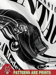 Attitoon Áo thun nữ tay ngắn cổ tròn ôm dáng, mỏng nhẹ, thích hợp mặc mùa hè, in hình xe hơi cổ điển, trở lại trường học - trắng - Xem 3