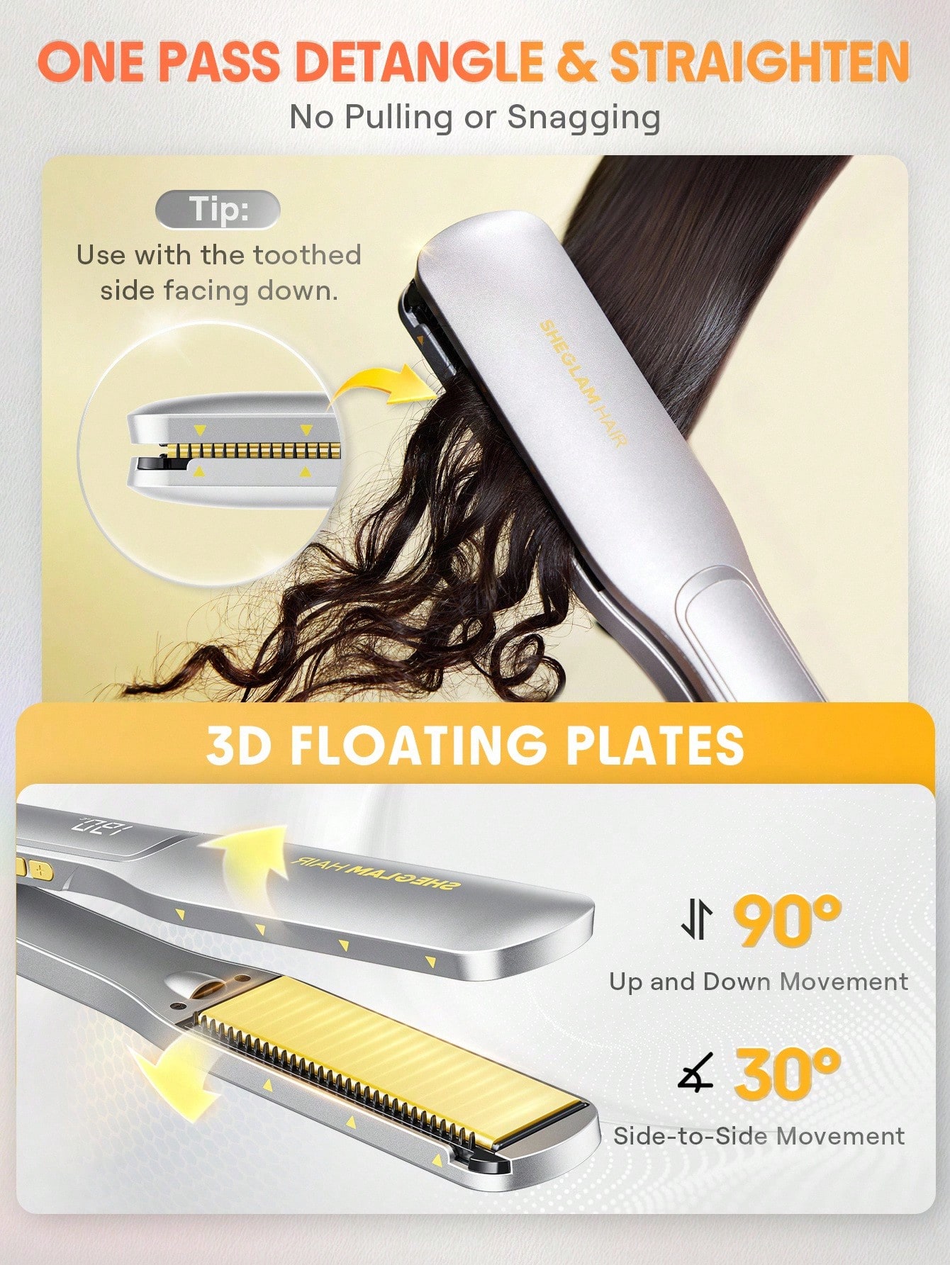 Sleek Chic Wide Glide Straightener - EU Plug 4