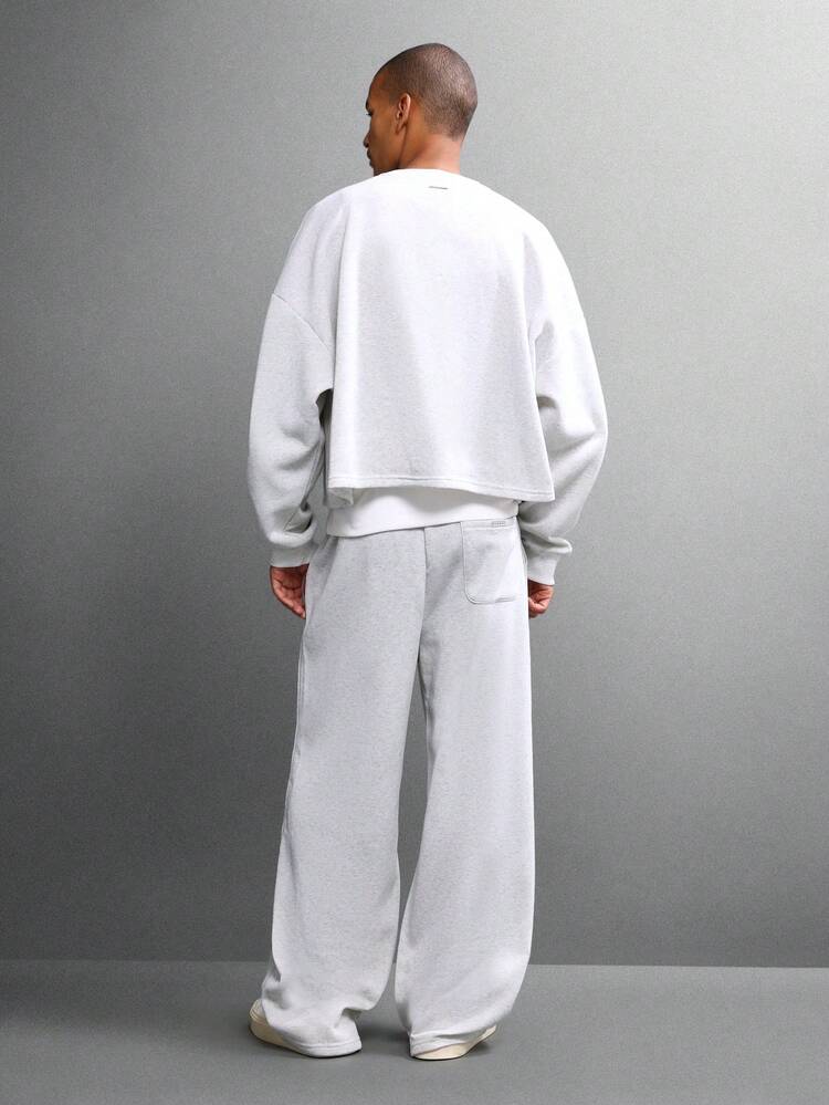 Essential Crop Fit Sweatshirt With Hood And Baggy Joggers