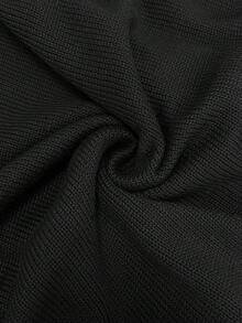 Vionelle Plus Size Women French Style Beaded Short Sleeve Knit Top, Elegant, Fashionable, Versatile, Casual & Minimalist - Black - View 8