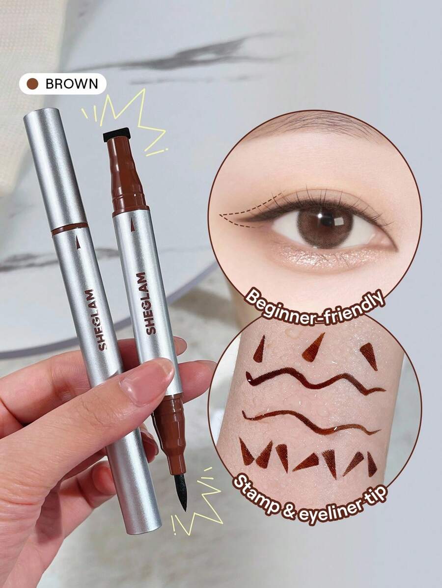 SHEGLAM Wing It 防水眼線筆雙棕色高色度霧面眼線筆速乾超細防水防汗 3 種顏色初學者可混合順滑眼妝 品牌 美容 化妝 化妝品 適合女性與女孩 完美搭配夏季春季 Y2K 時尚 流行 生日 母親節禮物 假期 派對準備就緒 最佳顏色 - 棕色 - 查看 1