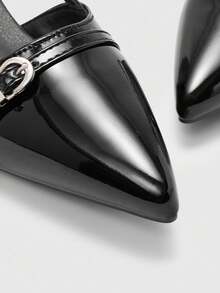 CUCCOO BIZCHIC Women's Pointed Toe Kitten Heel Slingback Pumps, Black, Fashionable & Versatile For Daily Wear, Commuting And Work For Christmas Spring Shoes Fall Shoes - Black - View 6
