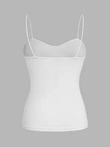 SHEIN EZwear 4pcs/Set Spaghetti Strap Fitted Camisole Tops, Suitable For Spring And Summer Back To School - Multicolor - View 10