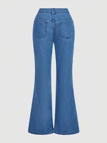 Sweetra Women's Elegant Casual Travel Denim Set - Blue - View 7