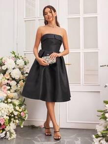 SHEIN Belle 优雅水晶装饰晚装手拿包 - 杏色 - 查看 10