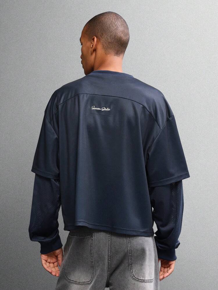 Maillot à manches longues double épaisseur avec inscription New York