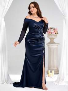 Coutiva Abito da sera formale taglie forti (molto decorato)