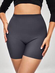 SHEIN Women's Comfortable Seamless High Waist Tummy Control Shorts - Dark Grey - View 2