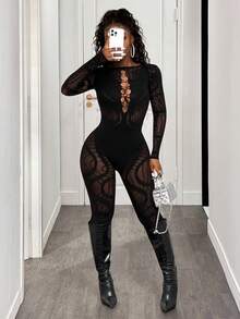 BamGleam Halloween Women Unitards Fall Cloth For Women - Black - View 6