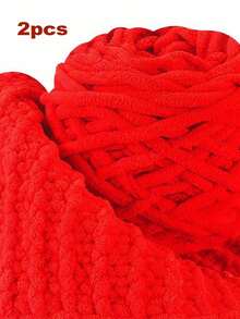 1/2/3/5 Rolls, Approx 90-100g/Pc Ice Bar Braided Single Strand Chunky Yarn For DIY Scarf, Bag, Slippers, Dolls, Blankets, Cushions, Plush Toys (Random Color)