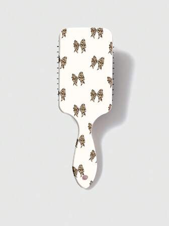 Kawaii Cepillo de pelo con cojín de aire con estampado de mariposa y leopardo, anti-enredos