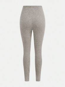 SHEIN Girlism 2 pezzi/set Leggings a vita elastica in maglia bicolore per ragazze adolescenti, casual da indossare in casa e fuori, autunno/inverno