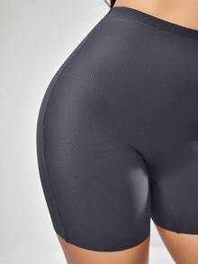 SHEIN Women's Comfortable Seamless High Waist Tummy Control Shorts - Dark Grey - View 5
