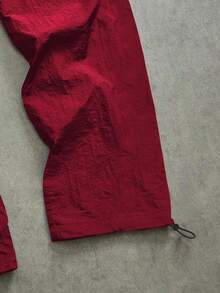 Manfinity Sport Corelite 男士标语印花松紧腰宽松休闲运动裤健身服跑步裤圣诞秋季透气 - 紅色 - 查看 4