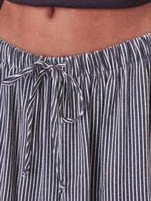 COUREZ Low Rise Striped Baggy Barrell Trousers /Y2K  Clothes For Women Spring Clothes For Women  Outfits For Women Wide Leg Pants - Black - View 6