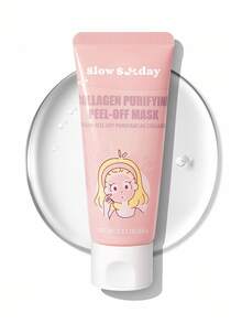 Slow Sunday Collagen Purifying Peel-Off Mask, Face Mask, Black Head Remover, Deep Cleansing, Korean Skincare, Collagen, Sodium Hyaluronate, Purifying Pores & Gently Exfoliates For Smoother, More Radiant Skin, K Beauty, For Winter, Y2K, New Year, For Valentine's Day, Valentines Gift, Valentines Day Gift, Ideal For Party - Dusty Pink - View 6