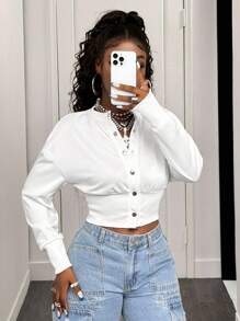Zolique Women's Single-Breasted Casual Daily Wear Long Sleeve Jacket Fall Winter Cloth For Women
