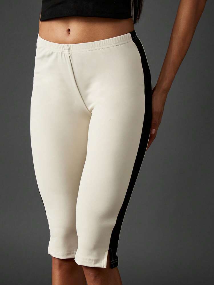 Missguided x Playboy High Waisted Side Stripe Leggings With Brand Logo Print For Athletic Training And Casual Wear