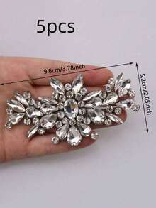 1/5pcs Hot Melt Glue Rhinestone Patch, Diy Clothing Decoration Embroidery Patch, Decor - White - View 9