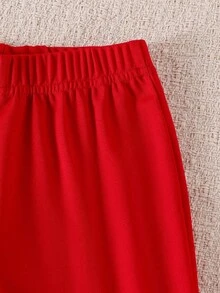 Elladie kids 两件套女童针织条纹长袖红色喇叭裤草莓卫衣套装，舒适休闲甜美秋季草莓主题穿搭，红色少女套装，红色童装，儿童套装，红色童装，青少年秋冬套装 - 白色 - 查看 5