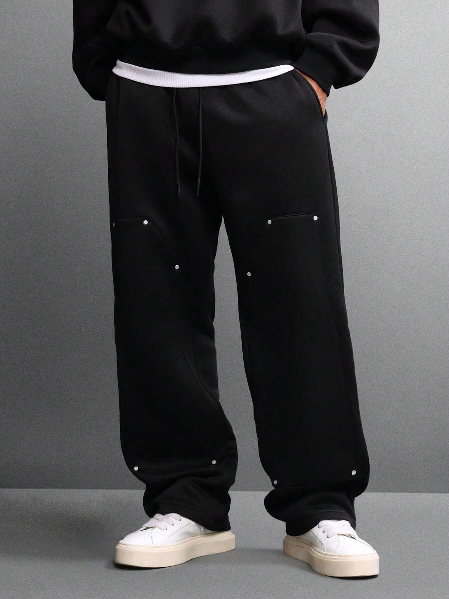 SUMWON Premium Sweatpants Loose Fit Casual Loungewear Comfort Pants With Side Pockets Classic Daily Wear Winter Fall Everyday Basic Bottoms Streetwear Fashion