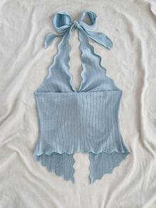 Soleia Summer Cute Fashionable Sexy Halter Tie Twist Open Back Top